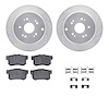 7312-59041 Drilled/Slotted Brake Rotor with 3000-Series Ceramic Brake Pads Kit & Hardware [Silver], 2007-2012 Acura/Honda, Posit - image 1