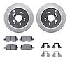 7312-59063 Drilled/Slotted Brake Rotor with 3000-Series Ceramic Brake Pads Kit & Hardware [Silver], 2002-2004 Acura/Honda, Posit - image 1