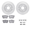 7312-59076 Drilled/Slotted Brake Rotor with 3000-Series Ceramic Brake Pads Kit & Hardware [Silver], 2005-2018 Acura/Honda, Posit - image 1