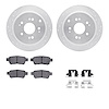 7312-59077 Drilled/Slotted Brake Rotor with 3000-Series Ceramic Brake Pads Kit & Hardware [Silver], 2005-2010 Acura/Honda, Posit - image 1