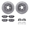7312-59078 Drilled/Slotted Brake Rotor with 3000-Series Ceramic Brake Pads Kit & Hardware [Silver], 2006-2014 Acura/Honda, Posit - image 1