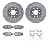 7312-59081 Drilled/Slotted Brake Rotor with 3000-Series Ceramic Brake Pads Kit & Hardware [Silver], 2015-2020 Acura/Honda, Posit - image 1