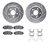 7312-59084 Drilled/Slotted Brake Rotor with 3000-Series Ceramic Brake Pads Kit & Hardware [Silver], 2005-2010 Acura/Honda, Posit - image 1