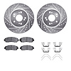 7312-59085 Drilled/Slotted Brake Rotor with 3000-Series Ceramic Brake Pads Kit & Hardware [Silver], 2007-2016 Acura/Honda, Posit - image 1
