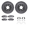 7312-59089 Drilled/Slotted Brake Rotor with 3000-Series Ceramic Brake Pads Kit & Hardware [Silver], 1996-2014 Acura/Honda, Posit - image 1