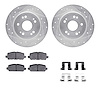 7312-59104 Drilled/Slotted Brake Rotor with 3000-Series Ceramic Brake Pads Kit & Hardware [Silver], 2016-2016 Acura/Honda, Posit - image 1