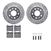 7312-63003 Drilled/Slotted Brake Rotor with 3000-Series Ceramic Brake Pads Kit & Hardware [Silver], 1967-1991 Mercedes-Benz, Pos - image 1