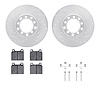 7312-63011 Drilled/Slotted Brake Rotor with 3000-Series Ceramic Brake Pads Kit & Hardware [Silver], 1968-1976 Mercedes-Benz, Pos - image 1