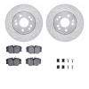 7312-63032 Drilled/Slotted Brake Rotor with 3000-Series Ceramic Brake Pads Kit & Hardware [Silver], 1990-1992 Mercedes-Benz, Pos - image 1