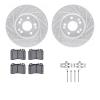 7312-63043 Drilled/Slotted Brake Rotor with 3000-Series Ceramic Brake Pads Kit & Hardware [Silver], 1990-1998 Mercedes-Benz, Pos - image 1