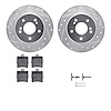 7312-63068 Drilled/Slotted Brake Rotor with 3000-Series Ceramic Brake Pads Kit & Hardware [Silver], 1996-2015 Multiple Makes/Mod - image 1