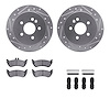 7312-63084 Drilled/Slotted Brake Rotor with 3000-Series Ceramic Brake Pads Kit & Hardware [Silver], 1998-2005 Mercedes-Benz, Pos - image 1