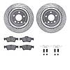7312-63107 Drilled/Slotted Brake Rotor with 3000-Series Ceramic Brake Pads Kit & Hardware [Silver], 2006-2012 Mercedes-Benz, Pos - image 1