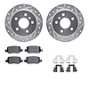 7312-63122 Drilled/Slotted Brake Rotor with 3000-Series Ceramic Brake Pads Kit & Hardware [Silver], 2006-2011 Mercedes-Benz, Pos - image 1