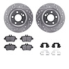 7312-63138 Drilled/Slotted Brake Rotor with 3000-Series Ceramic Brake Pads Kit & Hardware [Silver], 2012-2020 Mercedes-Benz, Pos - image 1
