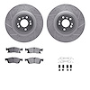 7312-63148 Drilled/Slotted Brake Rotor with 3000-Series Ceramic Brake Pads Kit & Hardware [Silver], 2013-2019 Mercedes-Benz, Pos - image 1
