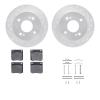 7312-67014 Drilled/Slotted Brake Rotor with 3000-Series Ceramic Brake Pads Kit & Hardware [Silver], 1979-1981 Infiniti/Nissan, P - image 1