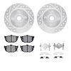 7312-67048 Drilled/Slotted Brake Rotor with 3000-Series Ceramic Brake Pads Kit & Hardware [Silver], 1984-1984 Infiniti/Nissan, P - image 1