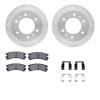 7312-67055 Drilled/Slotted Brake Rotor with 3000-Series Ceramic Brake Pads Kit & Hardware [Silver], 1988-1995 Infiniti/Nissan, P - image 1