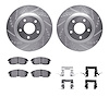 7312-67086 Drilled/Slotted Brake Rotor with 3000-Series Ceramic Brake Pads Kit & Hardware [Silver], 2011-2019 Infiniti/Nissan, P - image 1