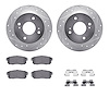 7312-67095 Drilled/Slotted Brake Rotor with 3000-Series Ceramic Brake Pads Kit & Hardware [Silver], 2000-2006 Infiniti/Nissan, P - image 1