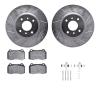 7312-67103 Drilled/Slotted Brake Rotor with 3000-Series Ceramic Brake Pads Kit & Hardware [Silver], 2004-2006 Infiniti/Nissan, P - image 1