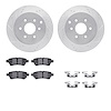 7312-67111 Drilled/Slotted Brake Rotor with 3000-Series Ceramic Brake Pads Kit & Hardware [Silver], 2005-2012 Infiniti/Nissan, P - image 1