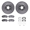 7312-67115 Drilled/Slotted Brake Rotor with 3000-Series Ceramic Brake Pads Kit & Hardware [Silver], 2009-2021 Infiniti/Nissan, P - image 1