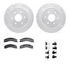 7312-67123 Drilled/Slotted Brake Rotor with 3000-Series Ceramic Brake Pads Kit & Hardware [Silver], Fits Select Infiniti/Nissan, - image 1