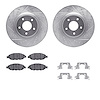 7312-67125 Drilled/Slotted Brake Rotor with 3000-Series Ceramic Brake Pads Kit & Hardware [Silver], Fits Select Infiniti/Nissan, - image 1