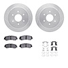 7312-67131 Drilled/Slotted Brake Rotor with 3000-Series Ceramic Brake Pads Kit & Hardware [Silver], Fits Select Infiniti/Nissan, - image 1
