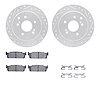 7312-68005 Drilled/Slotted Brake Rotor with 3000-Series Ceramic Brake Pads Kit & Hardware [Silver], 1994-1996 Infiniti/Nissan, P - image 1