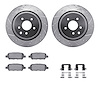 7312-68011 Drilled/Slotted Brake Rotor with 3000-Series Ceramic Brake Pads Kit & Hardware [Silver], 2007-2015 Infiniti/Nissan, P - image 1