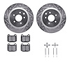 7312-68013 Drilled/Slotted Brake Rotor with 3000-Series Ceramic Brake Pads Kit & Hardware [Silver], 2003-2008 Infiniti/Nissan, P - image 1