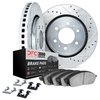 7312-68019 Drilled/Slotted Brake Rotor with 3000-Series Ceramic Brake Pads Kit & Hardware [Silver], Fits Select Infiniti/Nissan, - image 2