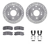 7312-72029 Drilled/Slotted Brake Rotor with 3000-Series Ceramic Brake Pads Kit & Hardware [Silver], 2004-2012 Mitsubishi, Positi - image 1