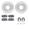 7312-72053 Drilled/Slotted Brake Rotor with 3000-Series Ceramic Brake Pads Kit & Hardware [Silver], 1994-1994 Mopar, Position: R - image 1