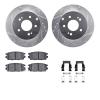 7312-72054 Drilled/Slotted Brake Rotor with 3000-Series Ceramic Brake Pads Kit & Hardware [Silver], 2006-2012 Mitsubishi, Positi - image 1