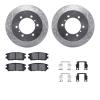 7312-72056 Drilled/Slotted Brake Rotor with 3000-Series Ceramic Brake Pads Kit & Hardware [Silver], 1990-2000 Mitsubishi, Positi - image 1