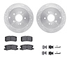 7312-72074 Drilled/Slotted Brake Rotor with 3000-Series Ceramic Brake Pads Kit & Hardware [Silver], 2004-2011 Mitsubishi, Positi - image 1