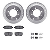 7312-72083 Drilled/Slotted Brake Rotor with 3000-Series Ceramic Brake Pads Kit & Hardware [Silver], 2004-2004 Mitsubishi, Positi - image 1