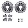 7312-73002 Drilled/Slotted Brake Rotor with 3000-Series Ceramic Brake Pads Kit & Hardware [Silver], 1986-1991 Audi/Volkswagen, P - image 1