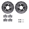 7312-73006 Drilled/Slotted Brake Rotor with 3000-Series Ceramic Brake Pads Kit & Hardware [Silver], 1986-2000 Audi/Volkswagen, P - image 1