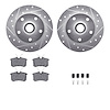 7312-73017 Drilled/Slotted Brake Rotor with 3000-Series Ceramic Brake Pads Kit & Hardware [Silver], 1997-2001 Audi/Volkswagen, P - image 1