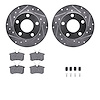 7312-73018 Drilled/Slotted Brake Rotor with 3000-Series Ceramic Brake Pads Kit & Hardware [Silver], 1998-1998 Audi/Volkswagen, P - image 1