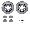 7312-73022 Drilled/Slotted Brake Rotor with 3000-Series Ceramic Brake Pads Kit & Hardware [Silver], 2004-2005 Audi/Volkswagen, P - image 1