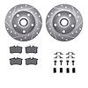 7312-73024 Drilled/Slotted Brake Rotor with 3000-Series Ceramic Brake Pads Kit & Hardware [Silver], 2000-2008 Audi/Volkswagen, P - image 1