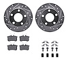 7312-73025 Drilled/Slotted Brake Rotor with 3000-Series Ceramic Brake Pads Kit & Hardware [Silver], 1999-2001 Audi/Volkswagen, P - image 1