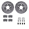 7312-73026 Drilled/Slotted Brake Rotor with 3000-Series Ceramic Brake Pads Kit & Hardware [Silver], 1999-2002 Audi/Volkswagen, P - image 1