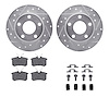 7312-73027 Drilled/Slotted Brake Rotor with 3000-Series Ceramic Brake Pads Kit & Hardware [Silver], 1999-2005 Audi/Volkswagen, P - image 1